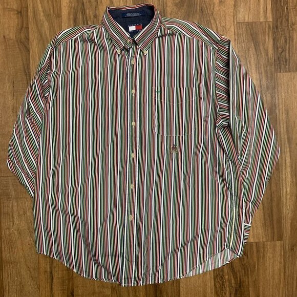 Tommy Hilfiger Vintage Striped Button Down Size M - Picture 1 of 6
